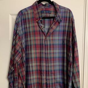 Multi-Color Men Polo Button Down shirt.  Size 2XB